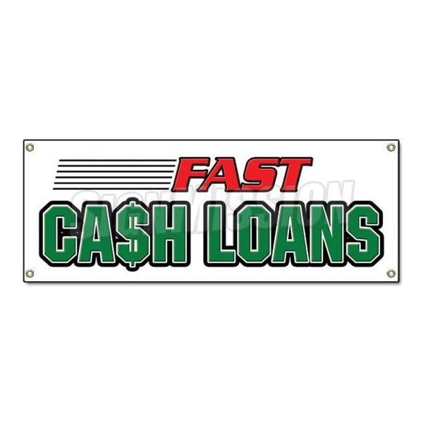 FAST CASH LOANS BANNER SIGN pawn shop signs loan quick payday advance credit